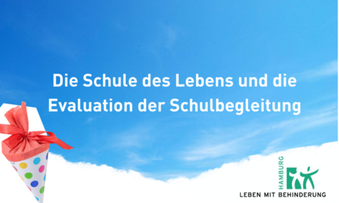 Schultüte, Text "Die Schule des Lebens und die Evaluation der Schulbegleitung"